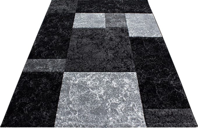 Modern laagpolig vloerkleed Hawaii - zwart - 80x150 cm