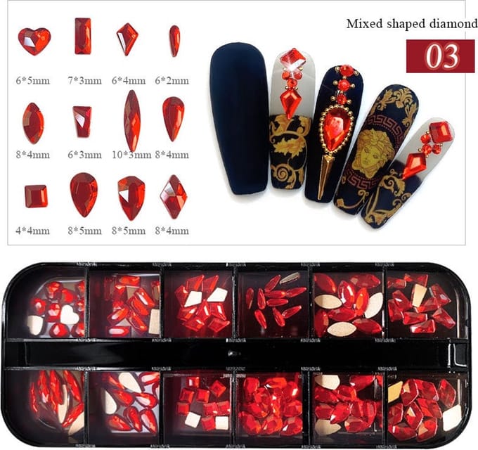 Rhinestone - Nagelsteentjes - 12 vormen - Decoratie