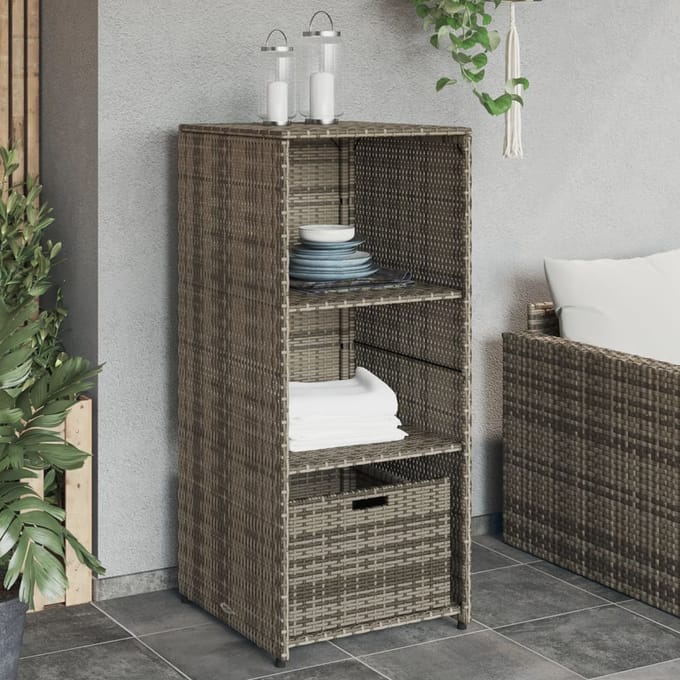vidaXL - Tuinkast - 50x55x115 - cm - poly - rattan - grijs