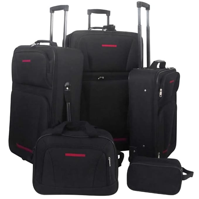 vidaXL - Reisbagage - set - zwart - 5-delig