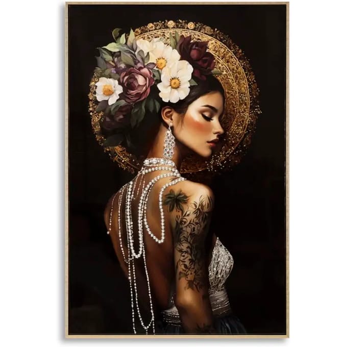 Schilderij On Canvas Persian Laquared With Frame-a 62×3,5×92 cm