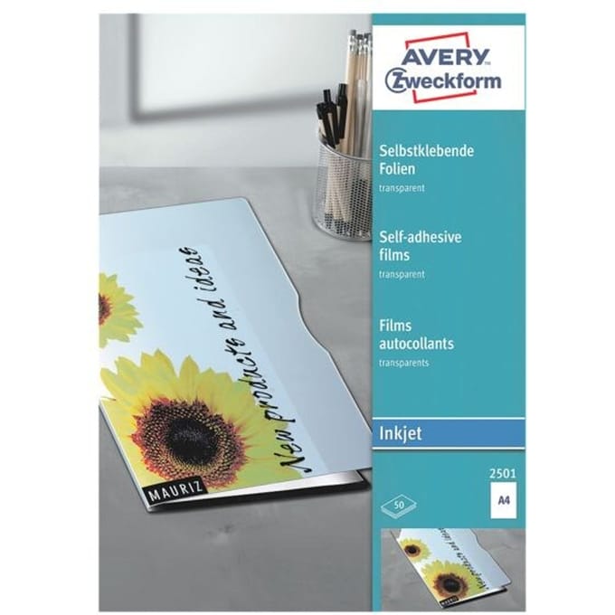 AVERY Zweckform inkjetfolies A4, transparant, 50 stuks