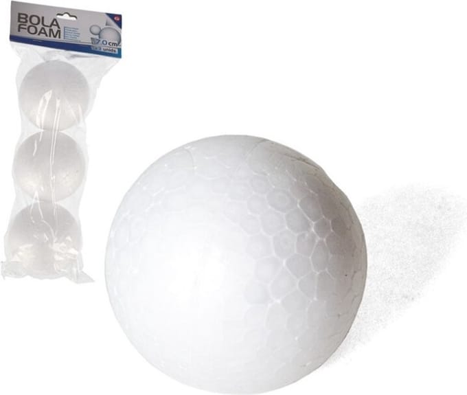 Piepschuim hobby vormen DIY ballen - 3x - styropor bollen - 7 cm