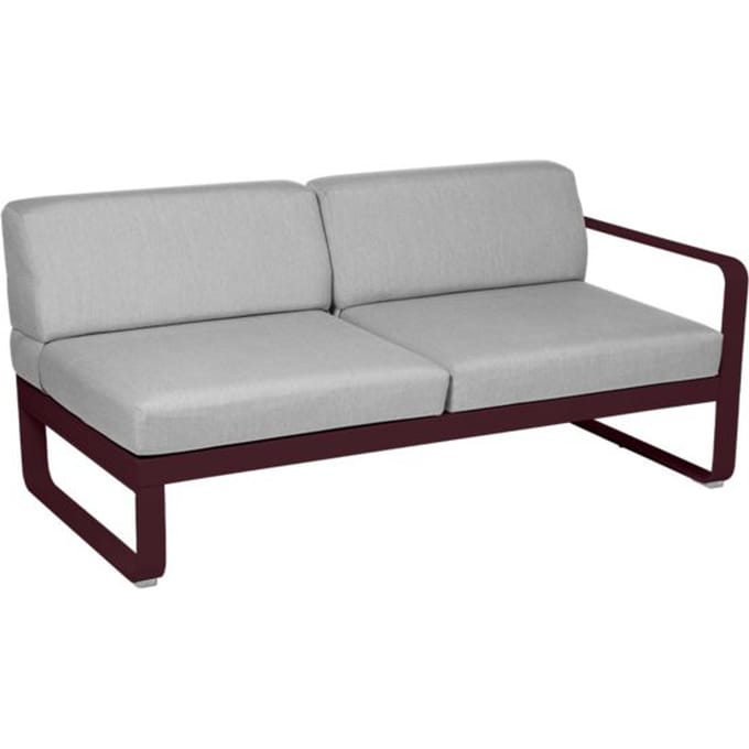 Fermob BELLEVIE 2 zits module rechts - B9 zwarte kers - 79 Flanelgrijs