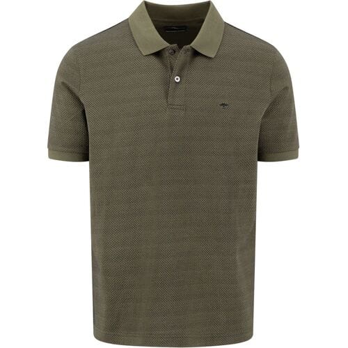 Fynch-Hatton Polo 2-Tone Mercerized Structure Cotton Donker Khaki / male