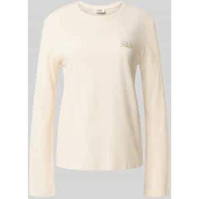Regular fit shirt met lange mouwen met labelstitching