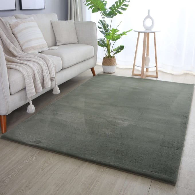 Flycarpets Teresa Hoogpolig Fluffy Vloerkleed - Groen - 80x150 cm