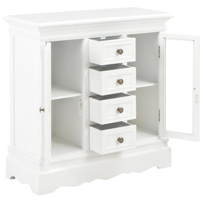 vidaXL - Dressoir - 70x28x70 - cm - massief - grenenhout - wit