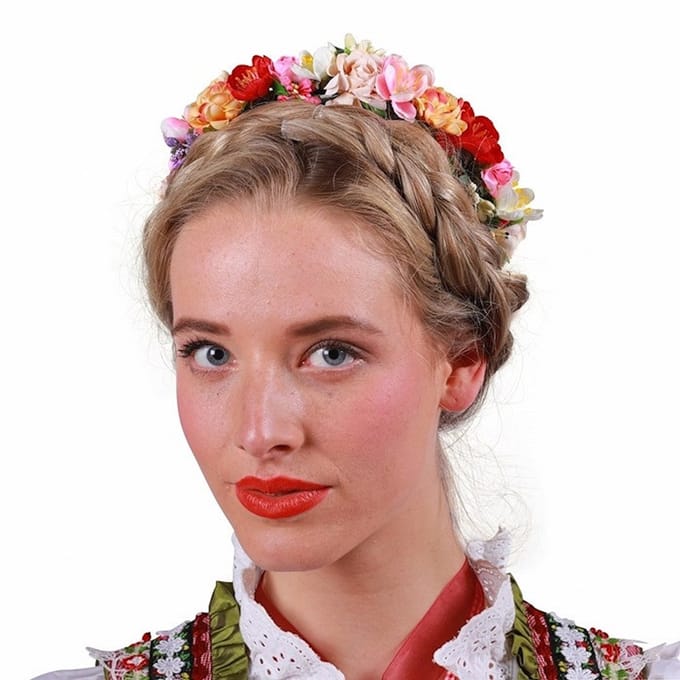 Dirndl Haarband - Oktoberfest - Tirool - Dames - Dirndl Accessoire - Mix Van Bloemen