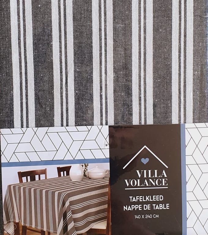 Villa-Volance-Tafelkleed-Katoen-Zwart-Gestreept-140x240cm