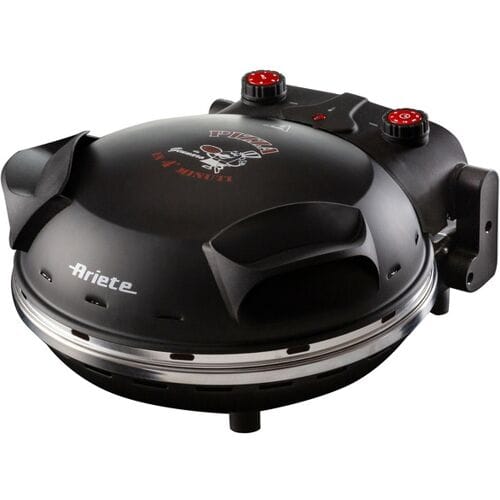 Elektrische Pizzaoven ARIETE - 917 - Zwart - Vuurvaste Steen - 1200W - Diameter 33cm - Max. temperatuur 400°C