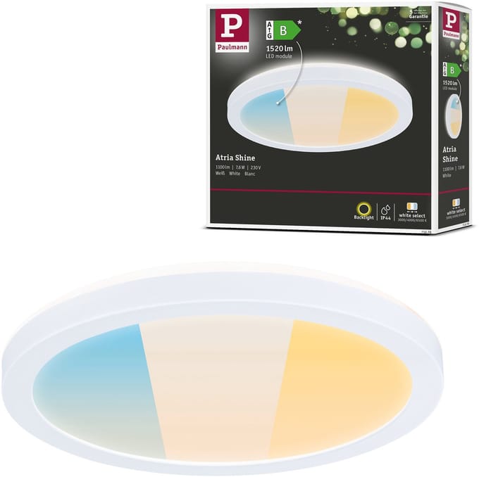 LED-paneel Atria Shine White Select IP44 rond 190 mm 7,6W 1100lm White Select Wit