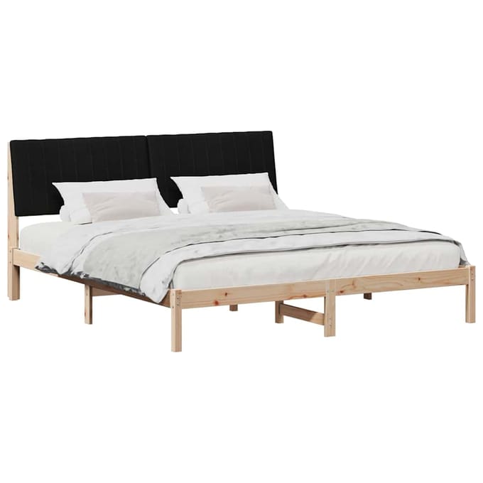 vidaXL - Bedframe - met - hoofdeinde - Bruin - 180 - x - 200 - cm - Massief - grenenhout