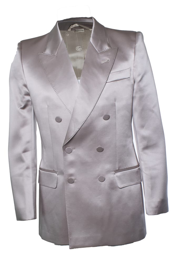 Gucci, satijnen dubbelzijdige blazer in lichtroze