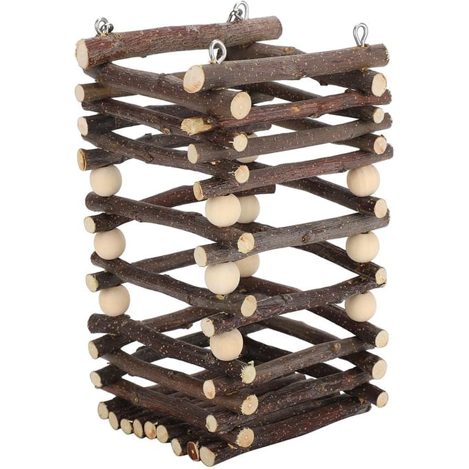 Houten Konijn Gras Voedsel Voederbak Klein Dier Gras Voederframe Konijnenkooi Accessoires black