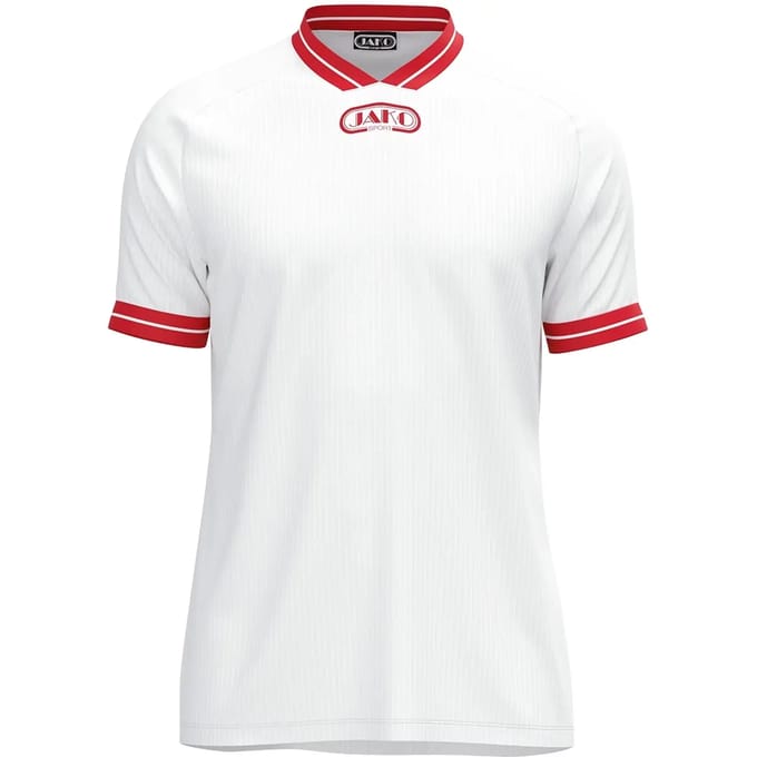 Jako Retro Shirt Korte Mouw Kinderen - Wit / Rood | Maat: 152