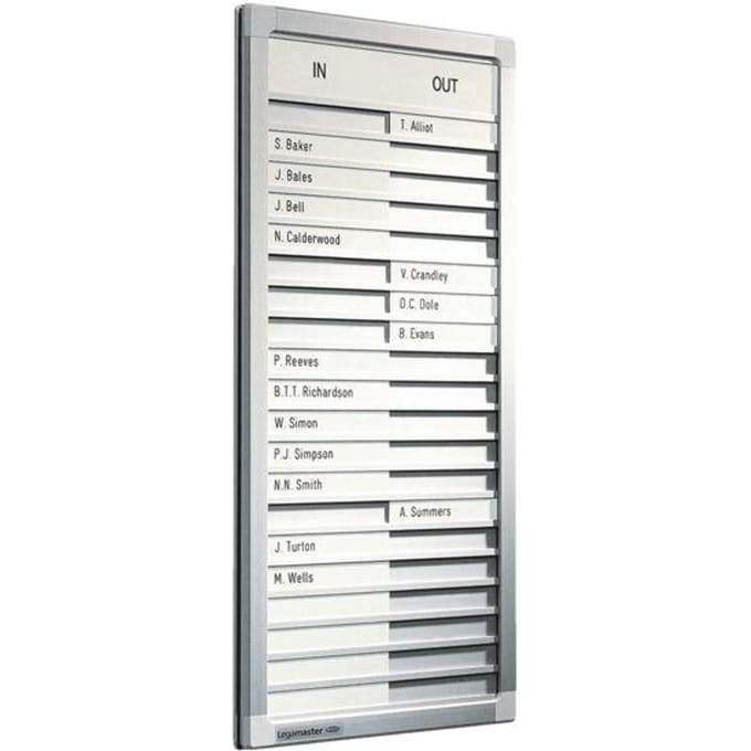 Planbord »Aan-/afwezigheidsplanner PROFESSIONAL 7-622200« voor 20 personen