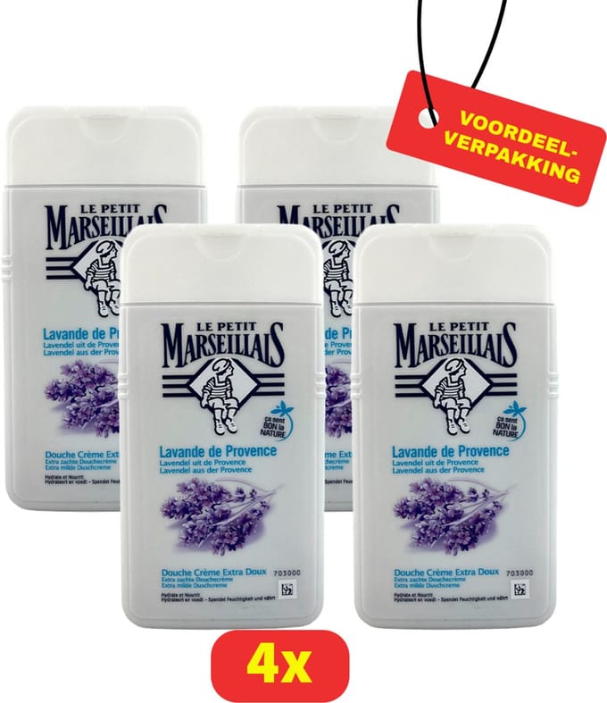 Le Petit Marseillais - Lavdendel extra zachte douchecrème - hydraterend - 4x - Voordeelverpakking!