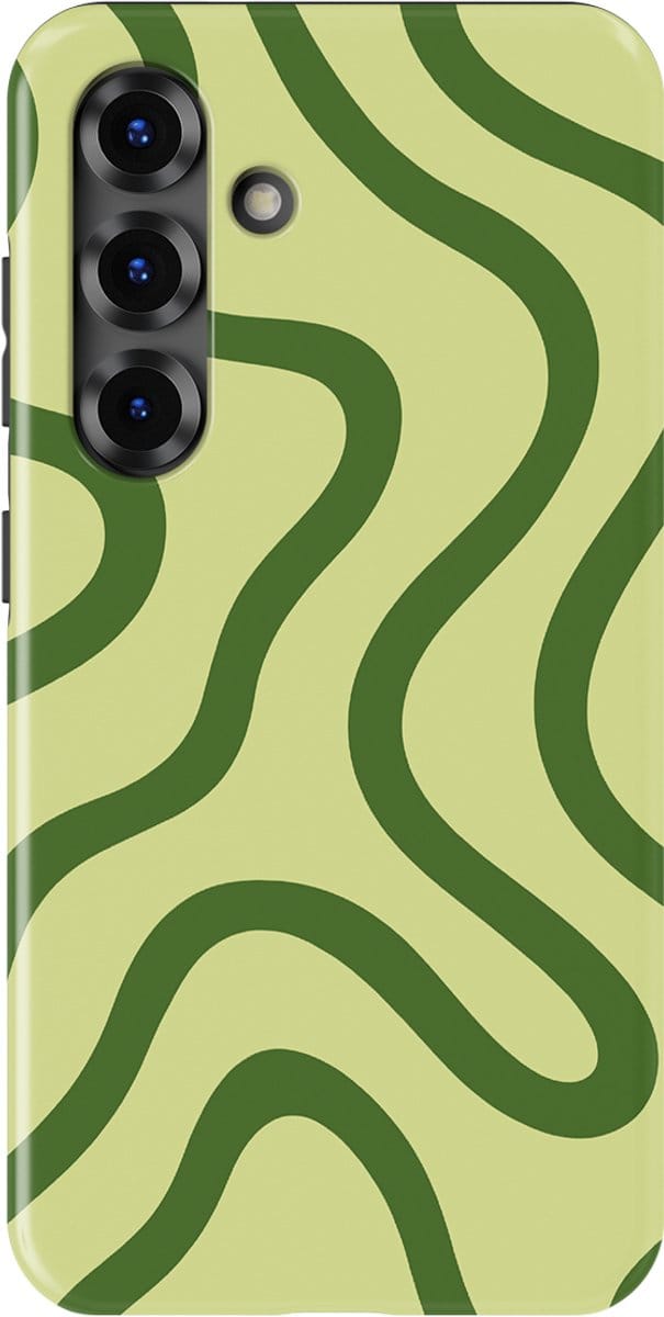 DripCase Curvy Lines Hoesje Samsung Galaxy S25 FE | Backcover met Mag | Design Tough Case Samsung Galaxy S25 FE Leaf Loop