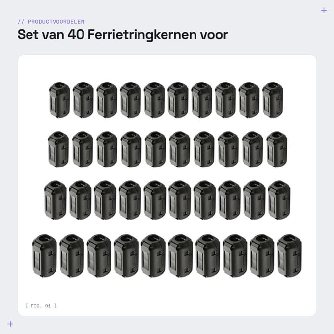 Dailygoods - Set van 40 Ferrietringkernen voor Kabelbeheer