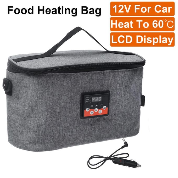 Draagbare 8L 12V Auto Voedsel Verwarmingszak Warmer Container LCD Digitaal Temperatuurdisplay gray