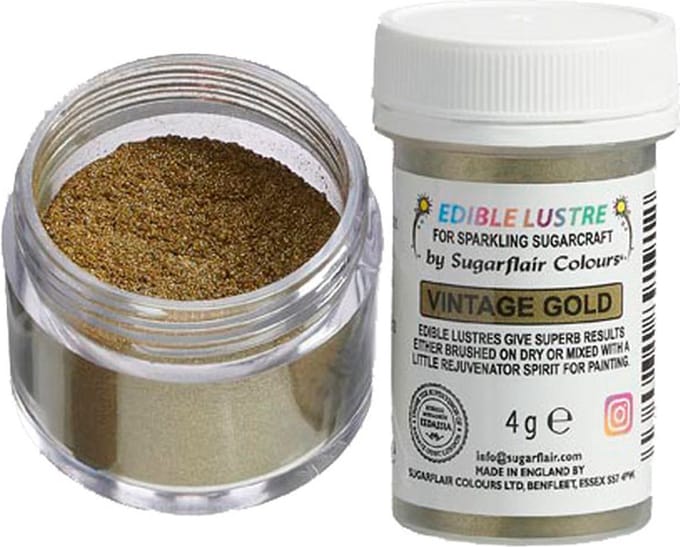 Sugarflair Eetbare Glanspoeder - Vintage Gold - 4g - Voedingskleurstof