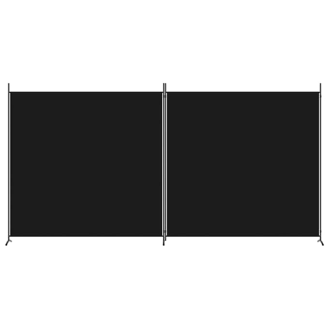 vidaXL - Kamerscherm - met - 2 - panelen - 348x180 - cm - stof - zwart