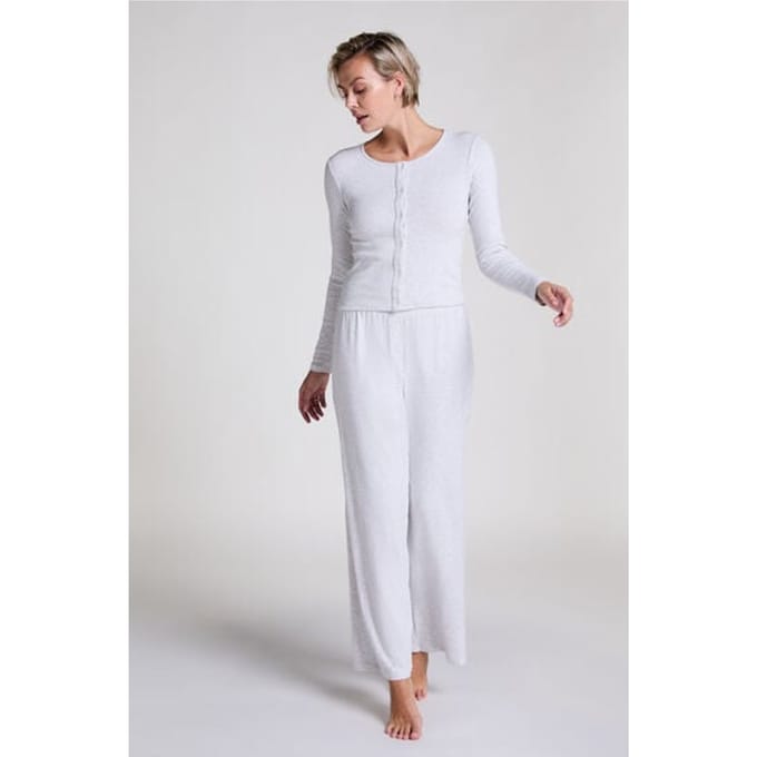 Hunkemöller Dames Nachtmode Pyjamabroek Pointelle - Grijs - maat M