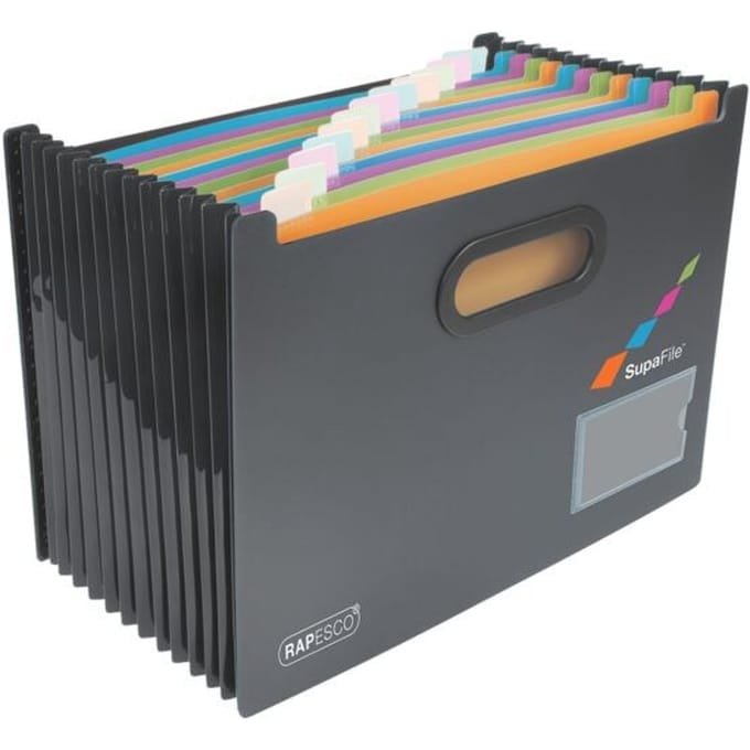 Rapesco SupaFile - Uitvouwbare Dossiermap Met Tabs, A4, 13-vaks