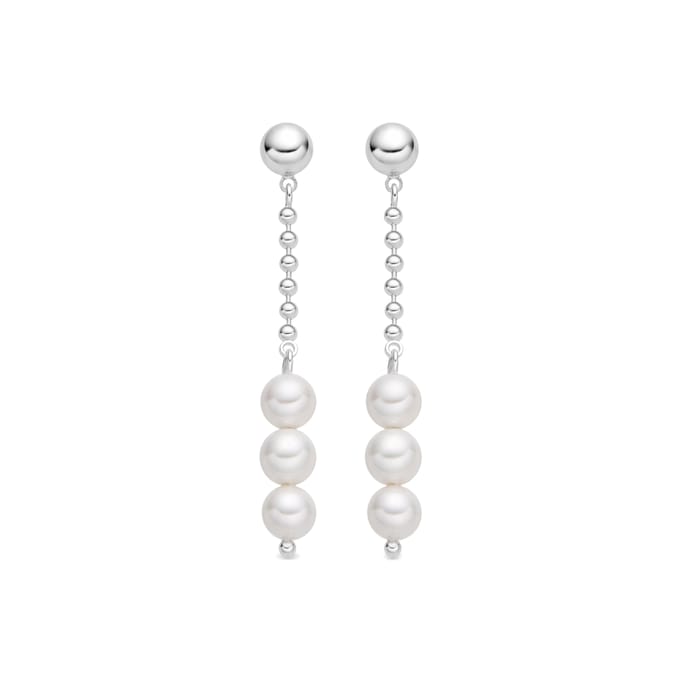 Luxenter oorbellen met witte parel zilver afwerking - Galdin