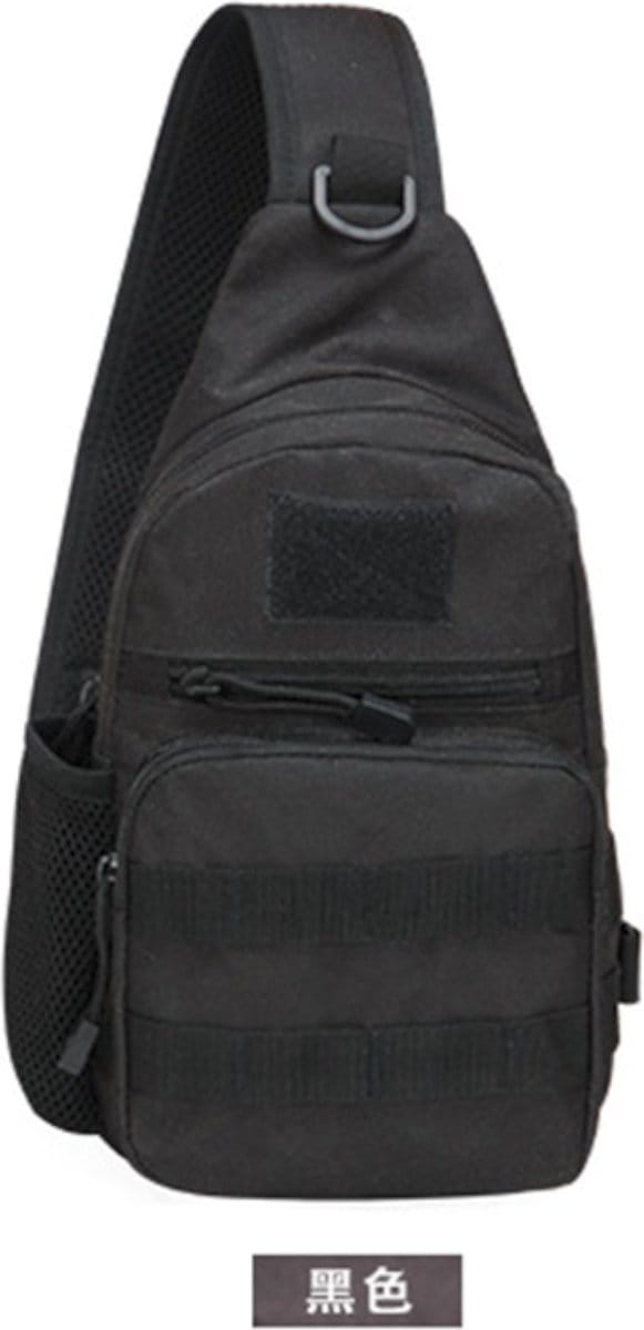 T24-B04 : M2 Sling- schouder- buik- rug- draag- tas, Zwart Python
