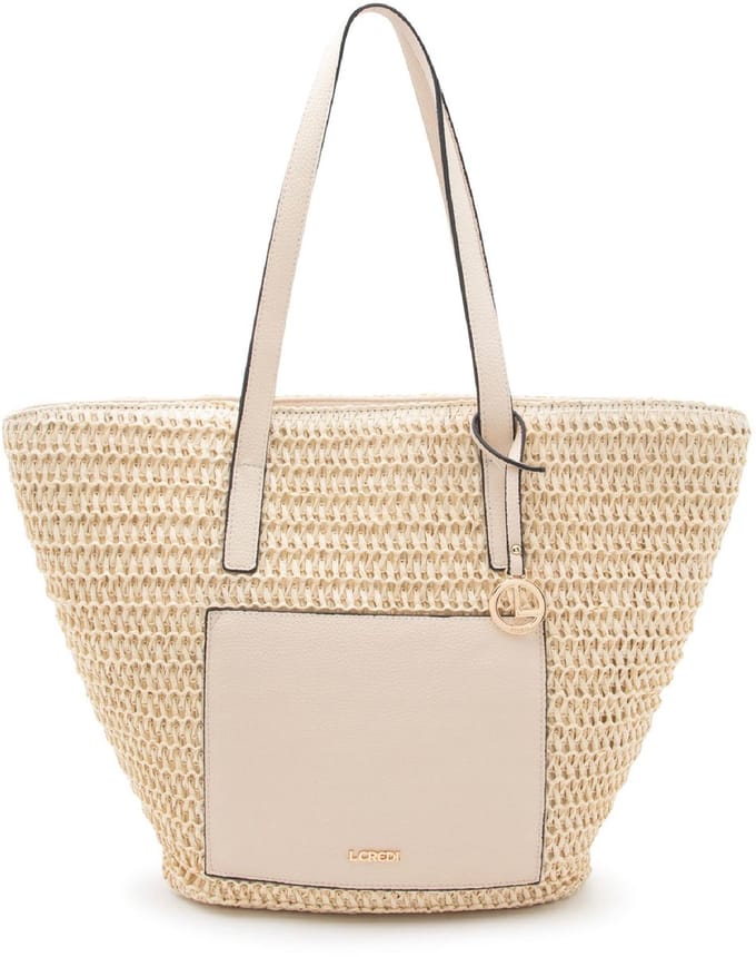 L.CREDI shopper schoudertas Ramina Shopper White Sand beige