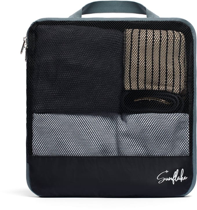 Packing Cube met Compressierits - Losse Compressie Cube - L - Mesh Zwart | Sunflake