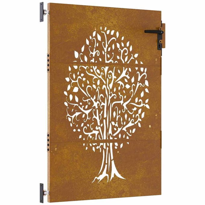 vidaXL - Poort - 85x125 - cm - boomontwerp - cortenstaal