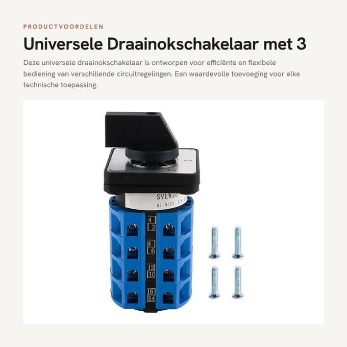 Dailygoods - Universele Draainokschakelaar met 3 Versnellingen