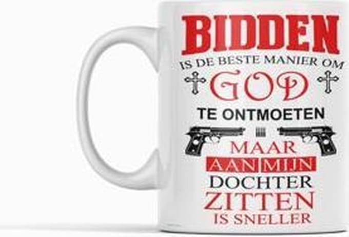 Passie voor Stickers Witte koffie mok / beker: Bidden is de beste manier om god te ontmoeten