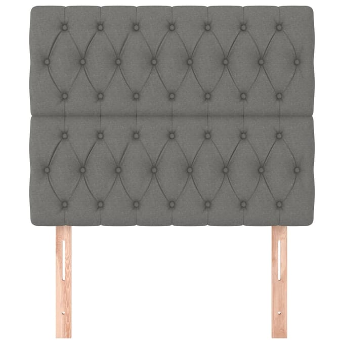vidaXL - Hoofdbord - donkergrijs - 90x7x118/128 - cm - stof
