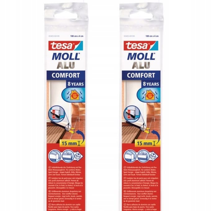 Tesa tesamoll® COMFORT - Zelfklevende Borstelafdichting - 1m x 40mm - Wit