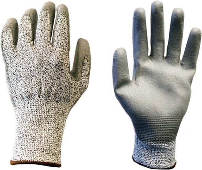 Polyester handschoenen wit + grijze maat 9 nitril coating 1 paar/ per seal