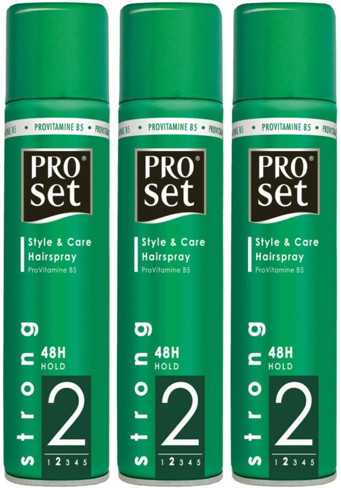 Proset Haarspray Style & Care Nr.2 Strong - 48H Hold - 3 Pack - 3 x 300 ml