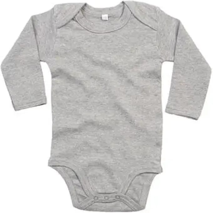 Babybugz | Baby long Sleeve Bodysuit | Heather Grey Melange | 0 - 3 Maanden