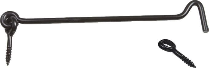 AMIG windhaak / windhaken - staal - zwart - L15 cm - D6 mm - met schroefoog