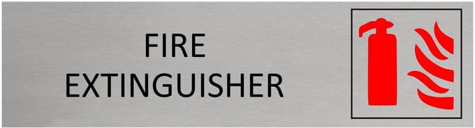 CombiCraft Aluminium deurbordje Fire extinguisher 165x45mm met tape - per stuk