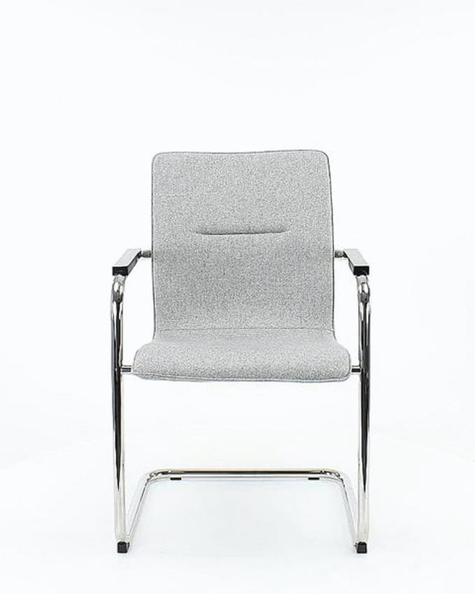Workliving Vergaderstoel X6 - Sledeframe - Wolvilt 602 middengrijs - frame zwart