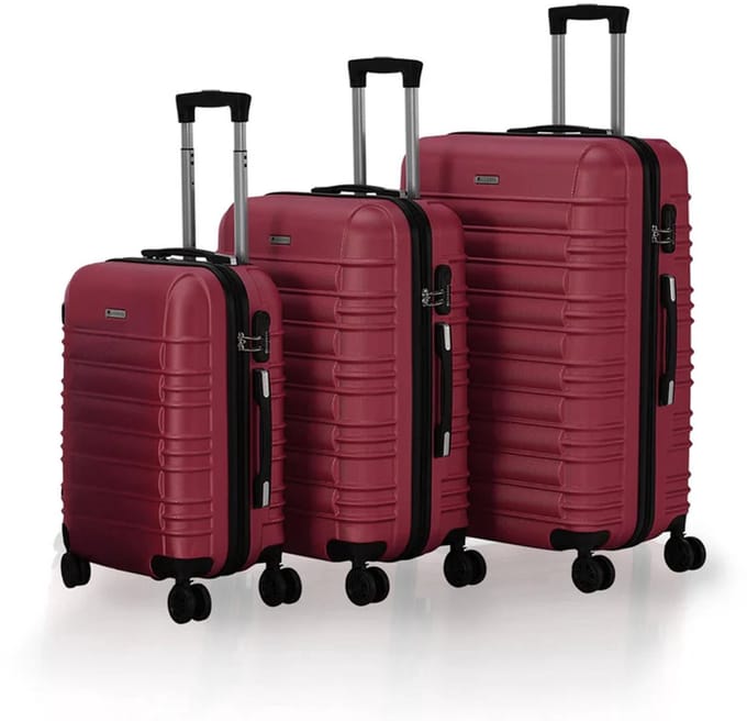 Harde Kofferset Rome - 3-Delig - ABS - Rood