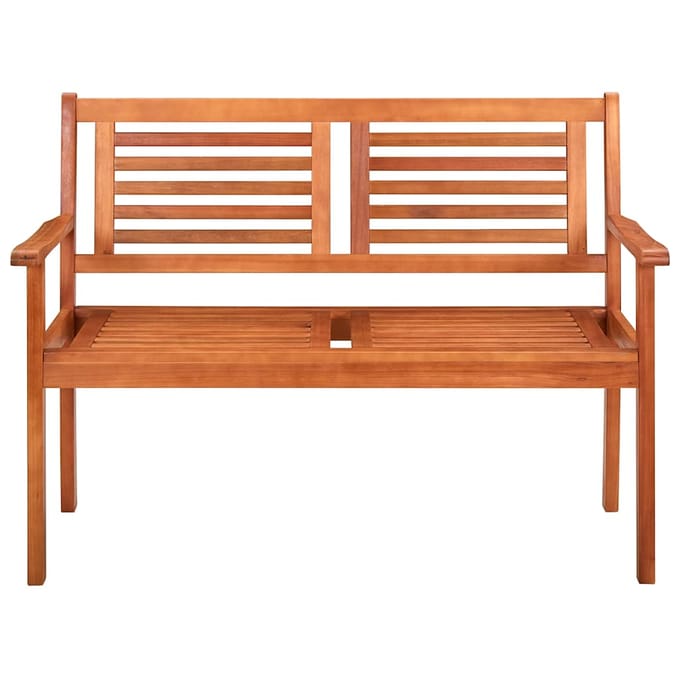 vidaXL - Tuinbank - 2-zits - met - kussen - 120 - cm - massief - eucalyptushout