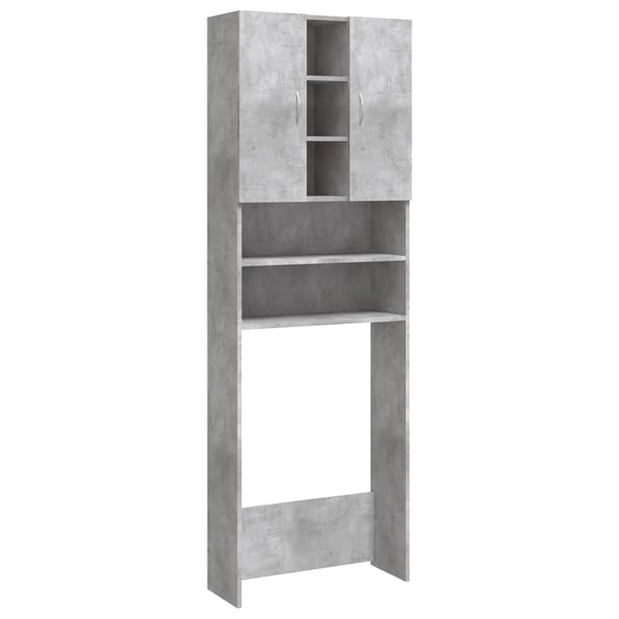 vidaXL - Wasmachinekast - 64x25,5x190 - cm - betongrijs