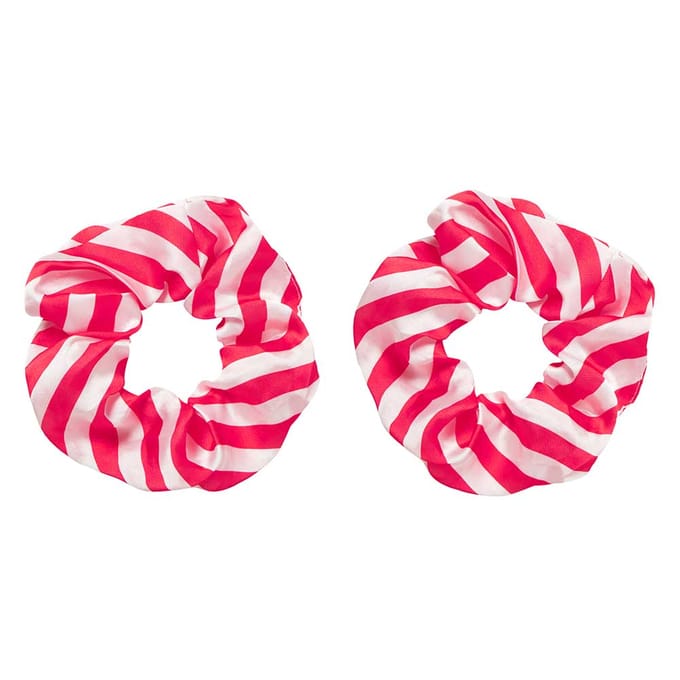 Apollo - Feest schrunchie - 2 stuks rood-wit one size - Carnaval accessoires - Carnaval - Feestkleding