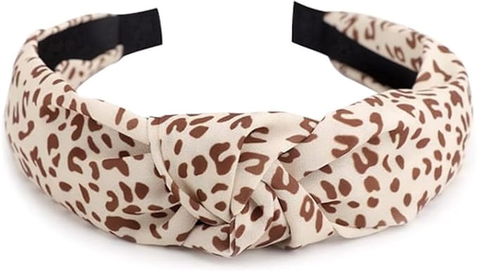 Knoop Diadeem / Haarband - Creme Luipaard | Polyester | Fashion Favorite