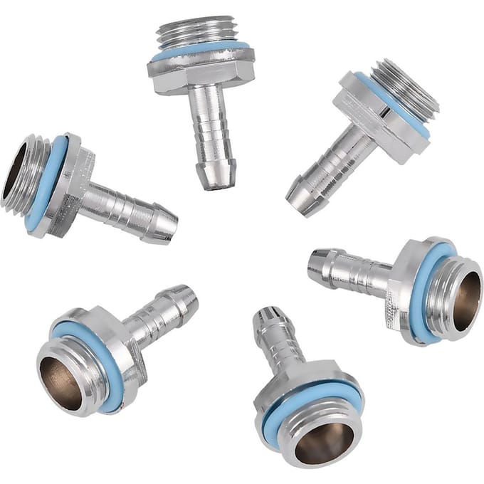 6 STuks PC Waterkoeling TweeTouch Fitting G1/4 Schroefdraad Barb Connector voor Slang 7,5 mm 7.5mm